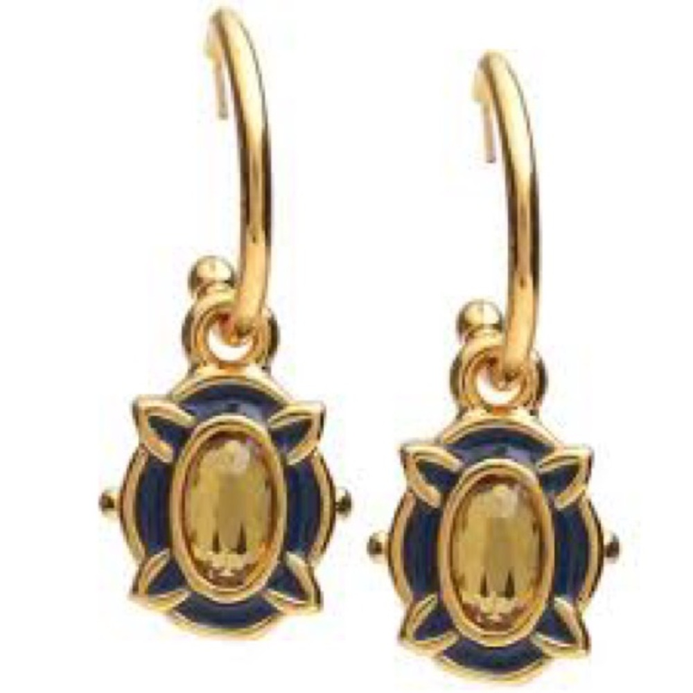 The Metropolitan Museum of Art Venus Marina Crystal Gold Hoop Charm Earrings